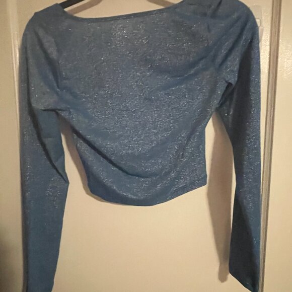 Sparkly Light Blue Long Sleeve Shirt - Picture 3 of 5